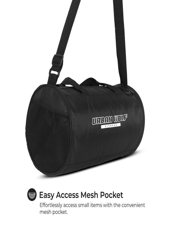 Urban Wolf 26L Gym Duffle Bag | Unisex Black | Separate Shoe Compartment | Quick Access Pocket | Durable Polyester | Multi-Functional Sports & Travel Bag | Dimensions 49x23x23 cm - Image 4